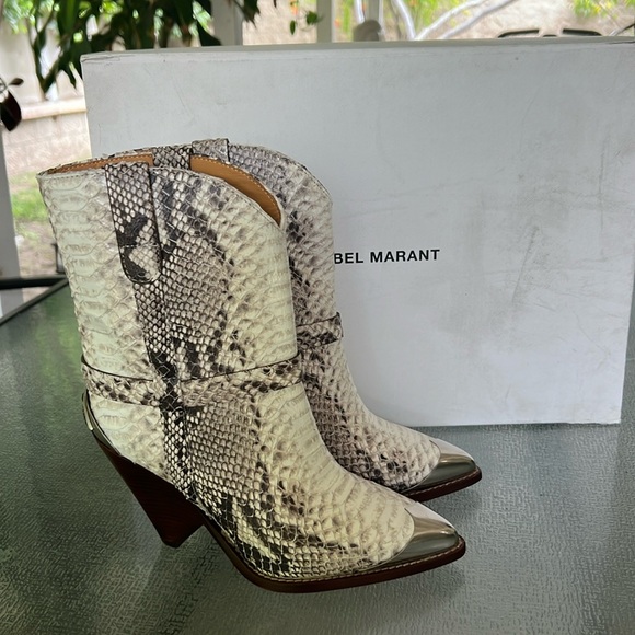 Isabel Marant Python Embossed Western Boots - Picture 4 of 14